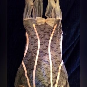 Elegant Gray And Pink Lace Lingerie, Shirley Brand, XS